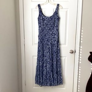 Jones New York Navy and White Midi dress
